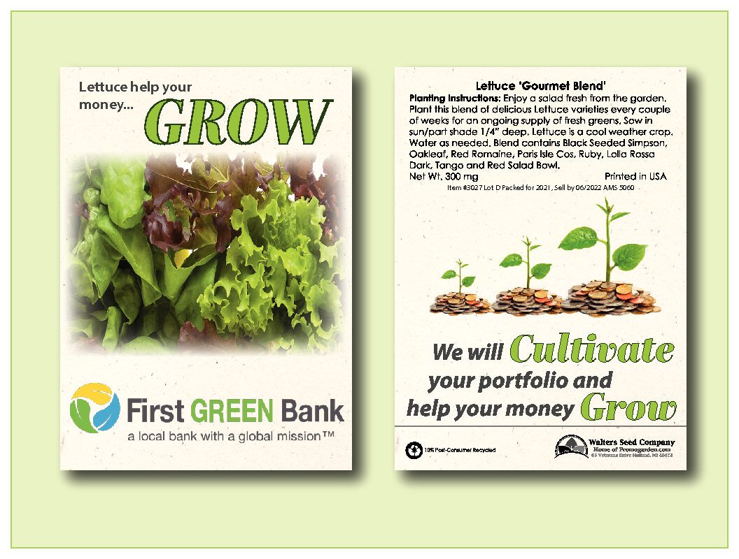 Lettuce 'Gourmet Blend' Seed Packet - Size 3.25" x 4.5" 2