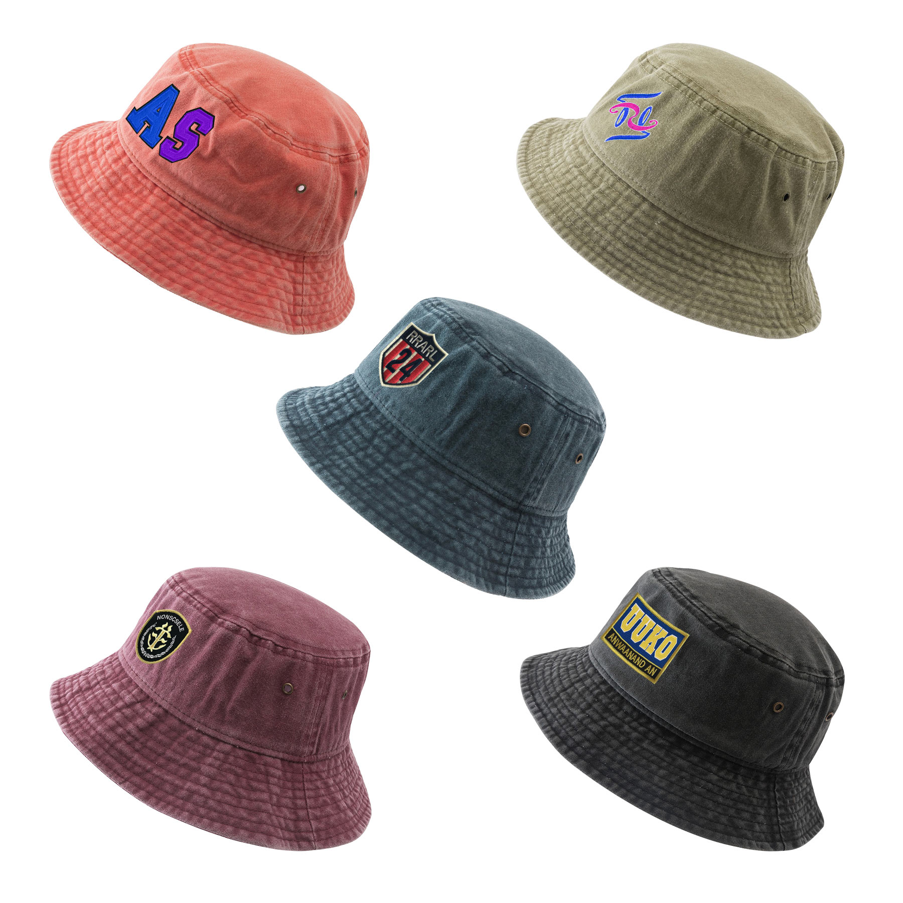 Washed Pigment Dyed Cotton Bucket Hat 2