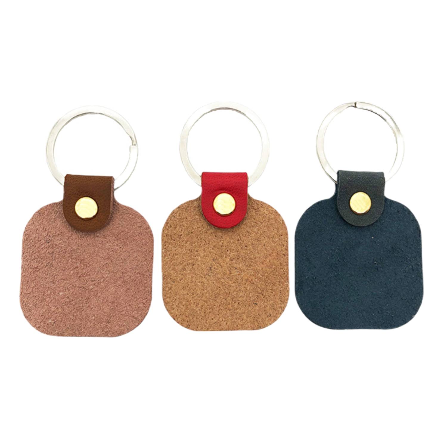 PU Leather Square Keychain 2