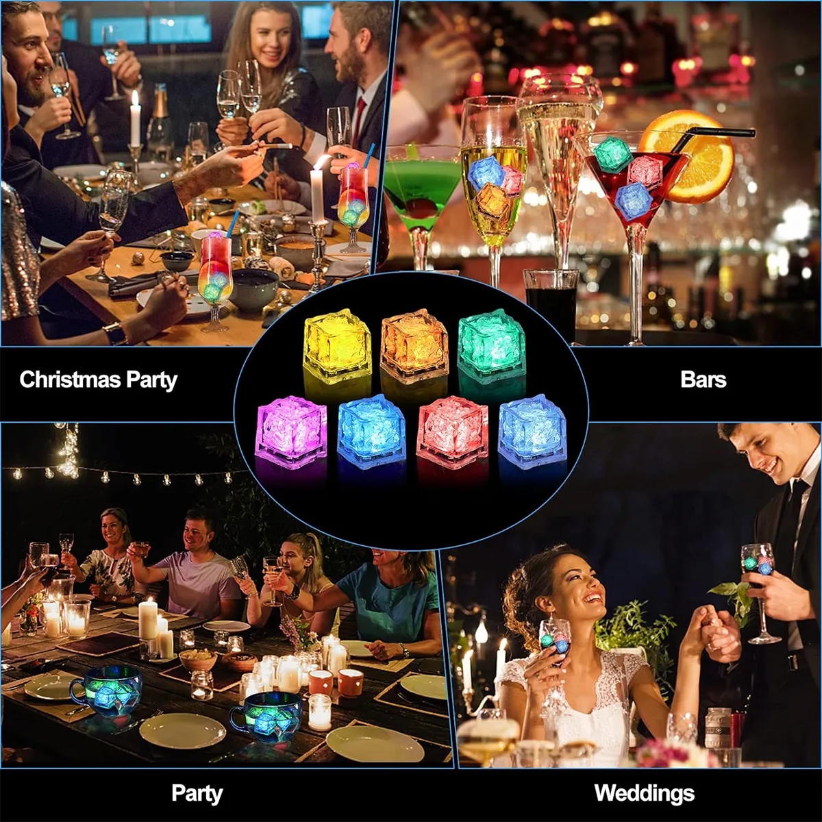Multi Color Light Up Led Drinks Ice Cubes for Bar Weeding 2