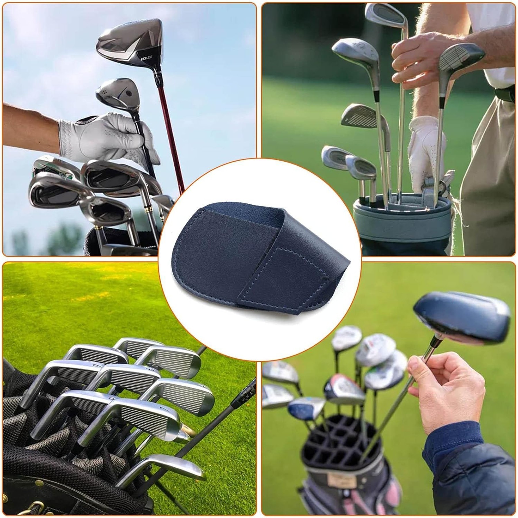 Leather Golf Iron Head Cover 2