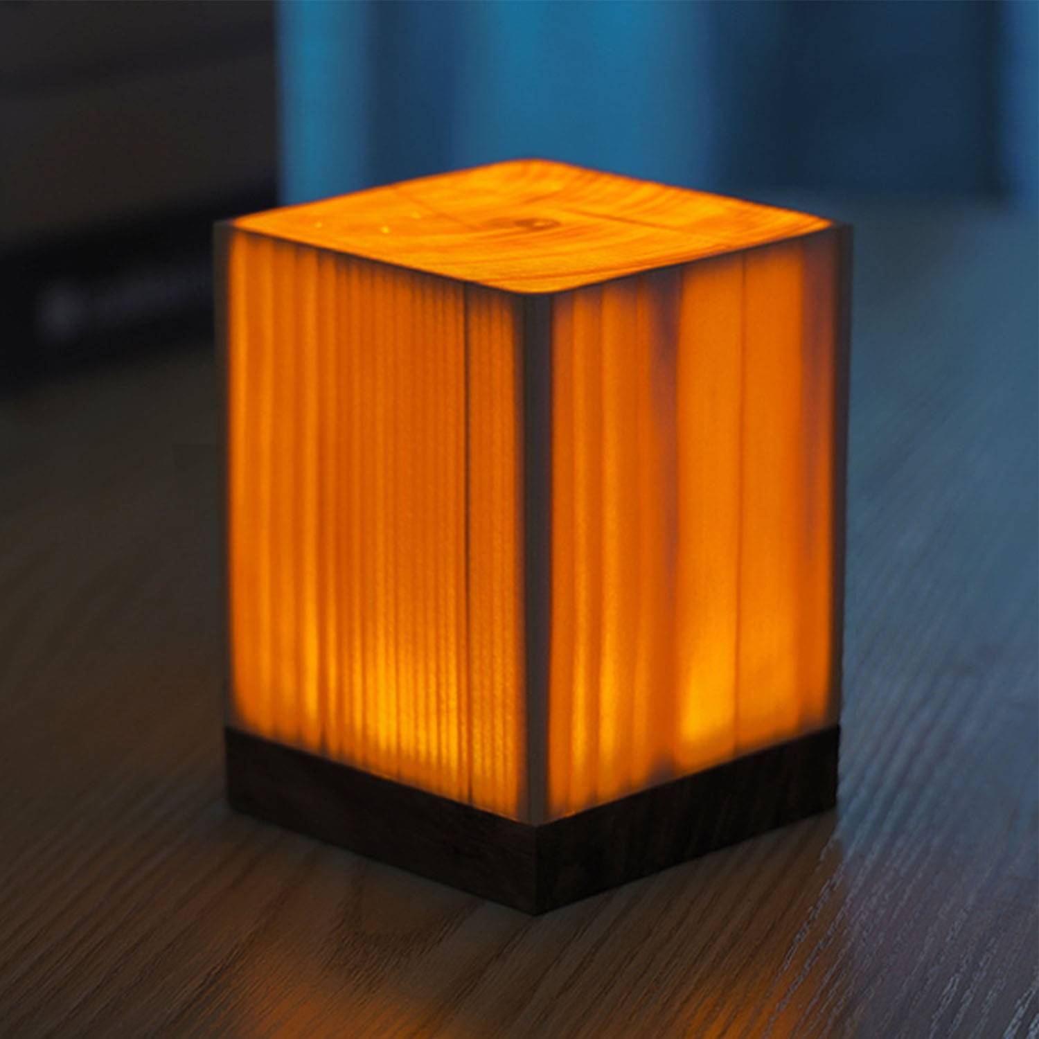 Wooden rechargeable atmosphere bedroom night light 1