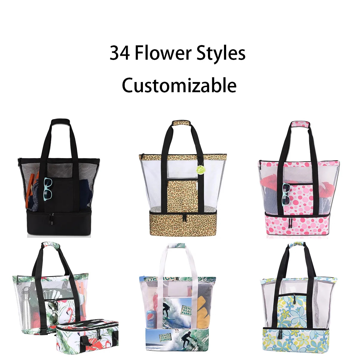 Mesh Beach Cooler Clear Tote Bag 5