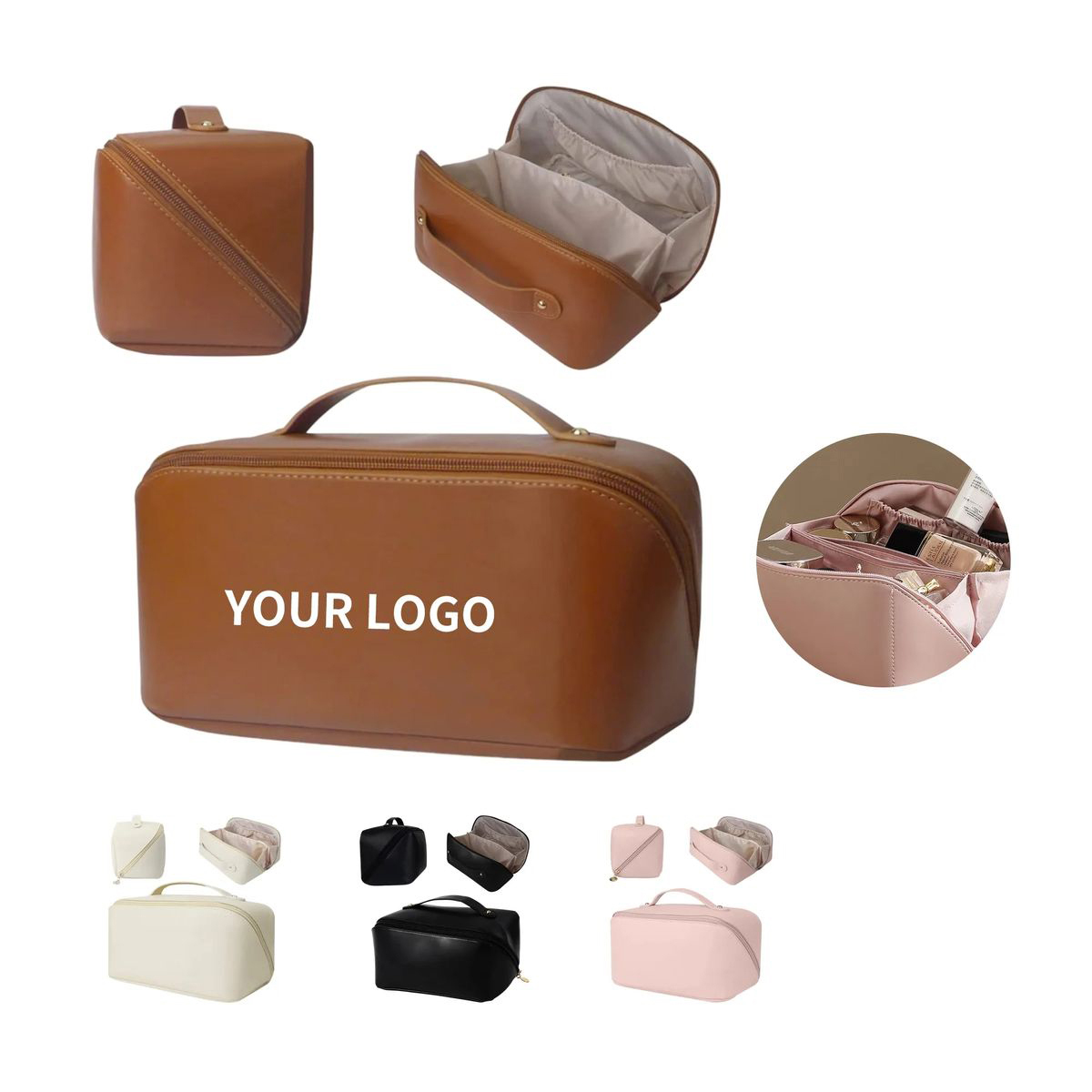 PU Cosmetic Bag with Lightweight Portable Design 2