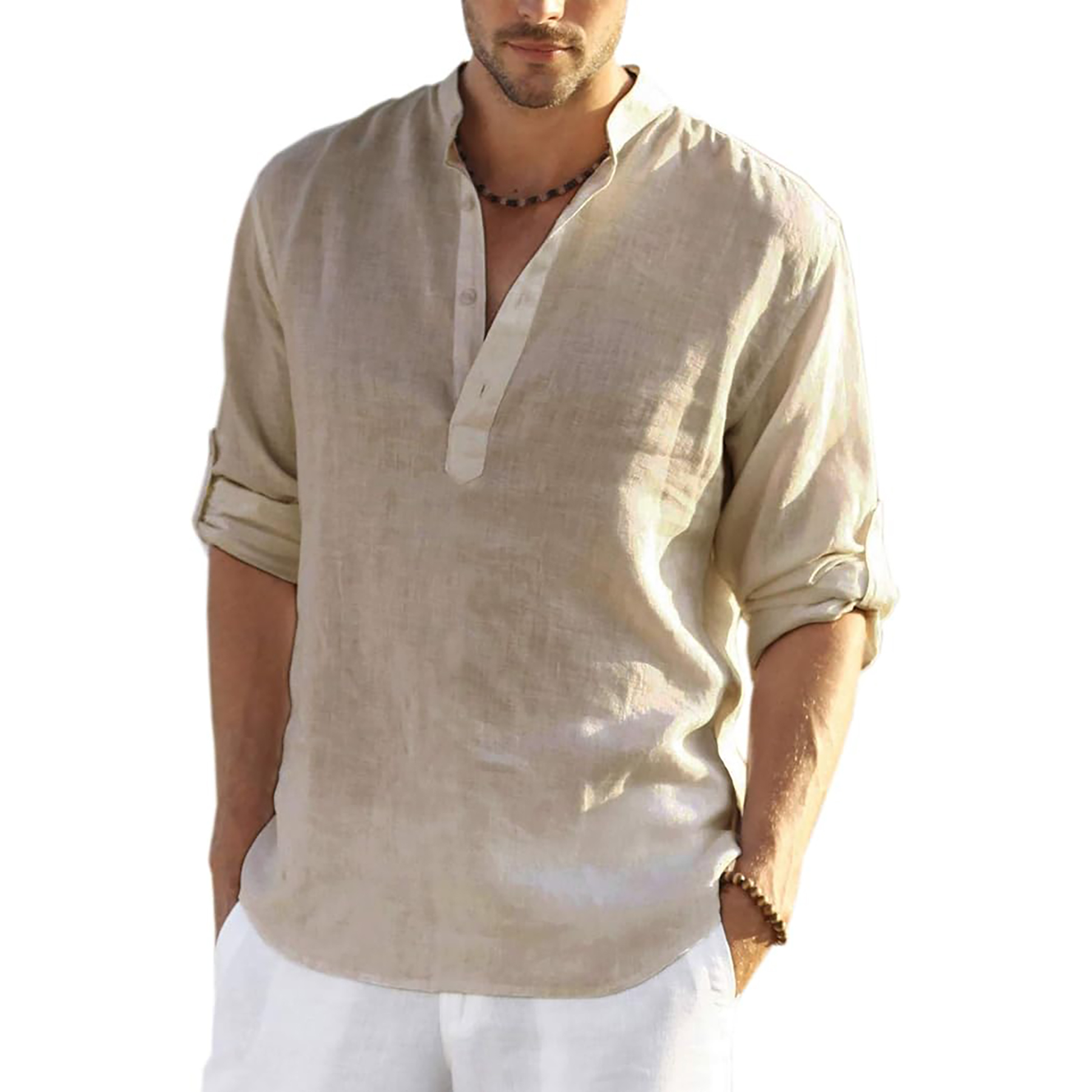 Casual Henley Collar Shirt 2