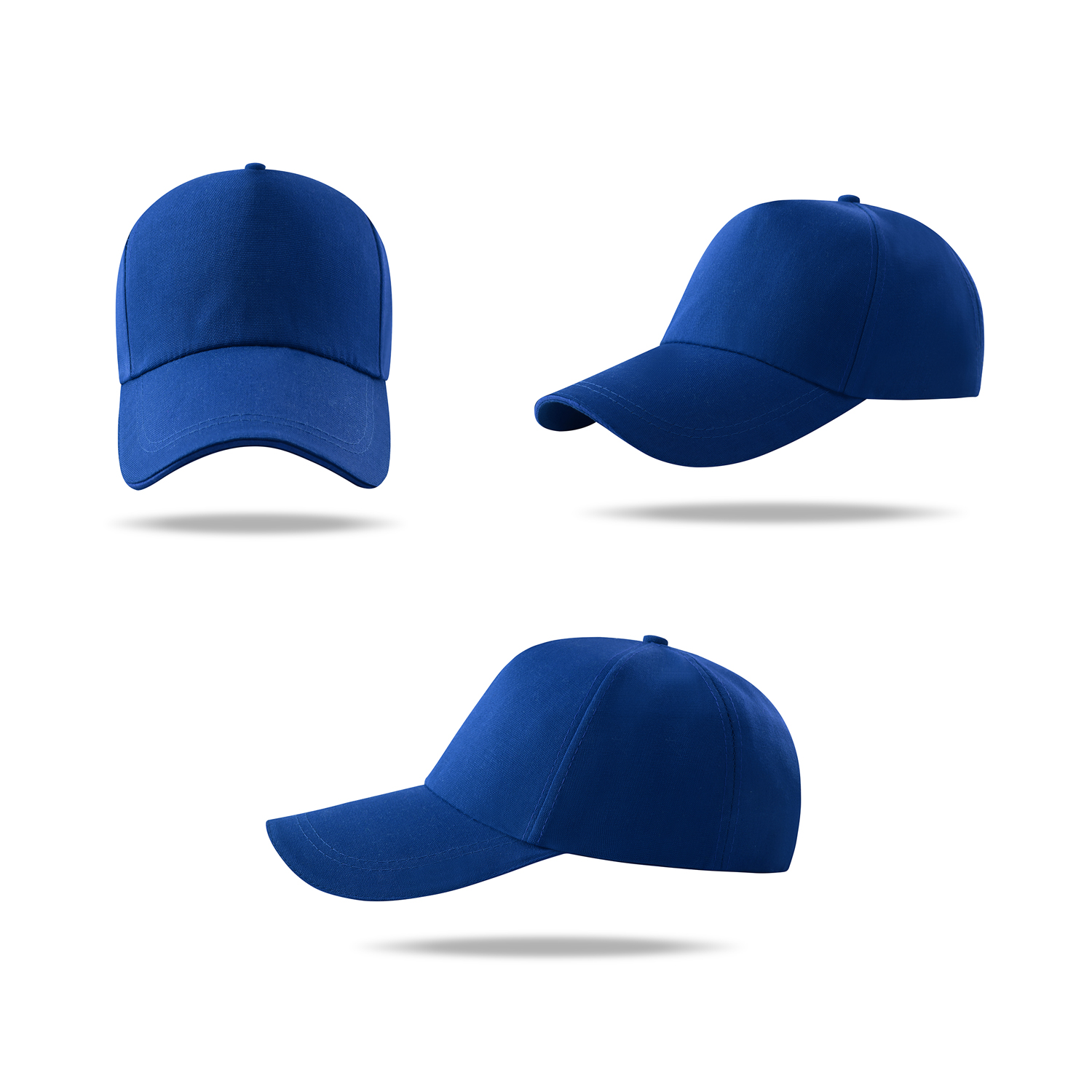 Stock Solid Color Poly Canvas 5 Panel Cap w/Double Buckle Back Fastener 3