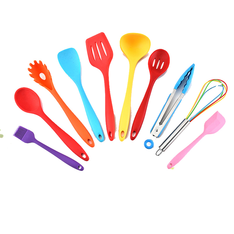 10-Piece Sets Rainbow Color Silicone Kitchenware Cooking Ute 2