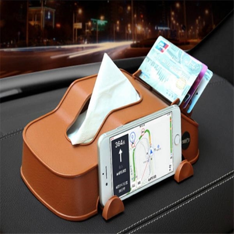 Car interior multi-function tissue box mobile phone and card 4