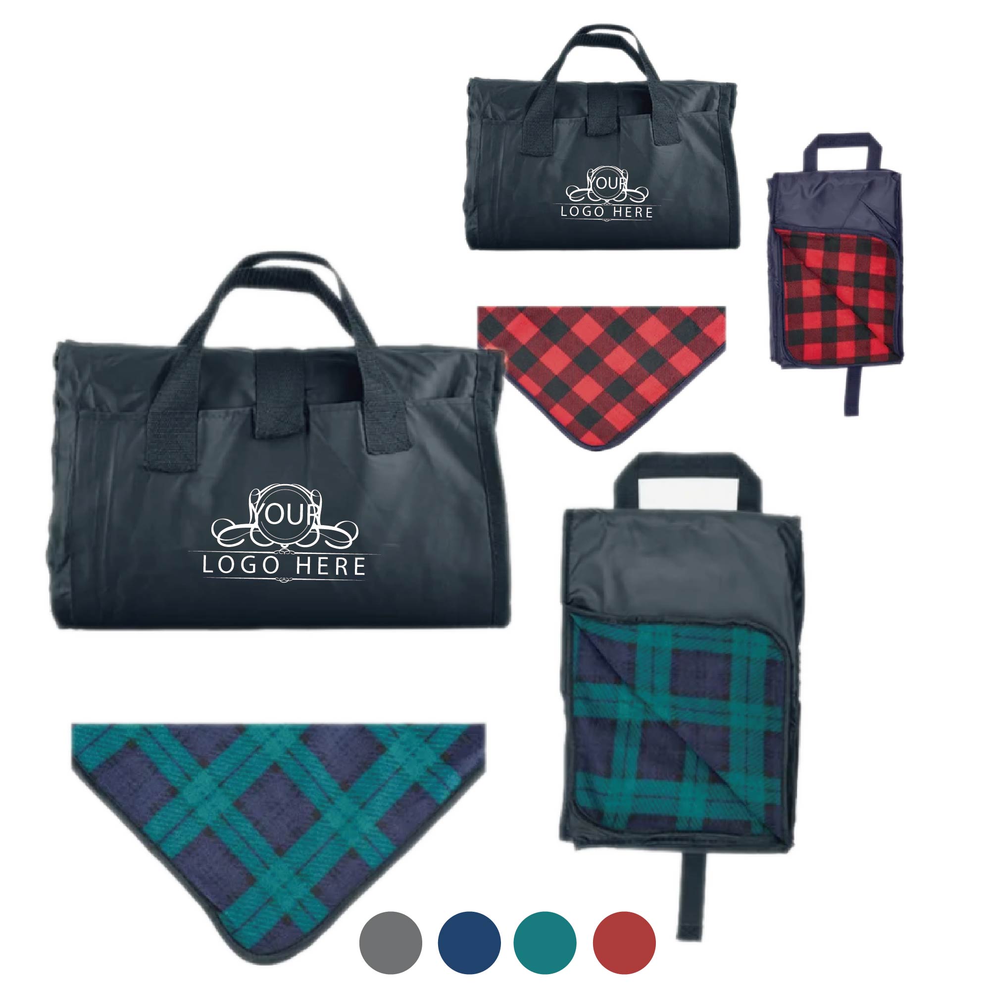 Polar Fleece/ Polyester oxford Picnic Blanket 2