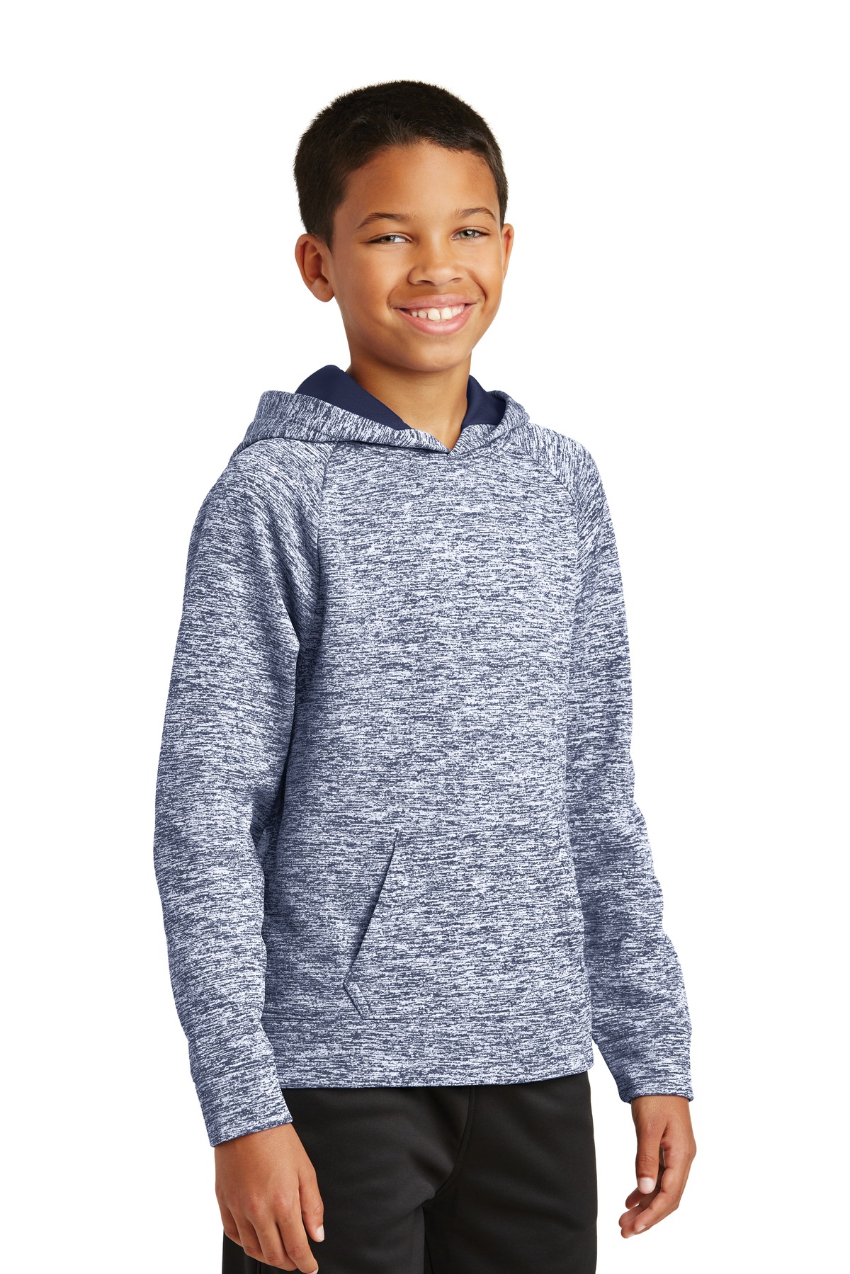 Sport-Tek Youth PosiCharge Electric Heather Fleece Hooded Pullover. YST225 3