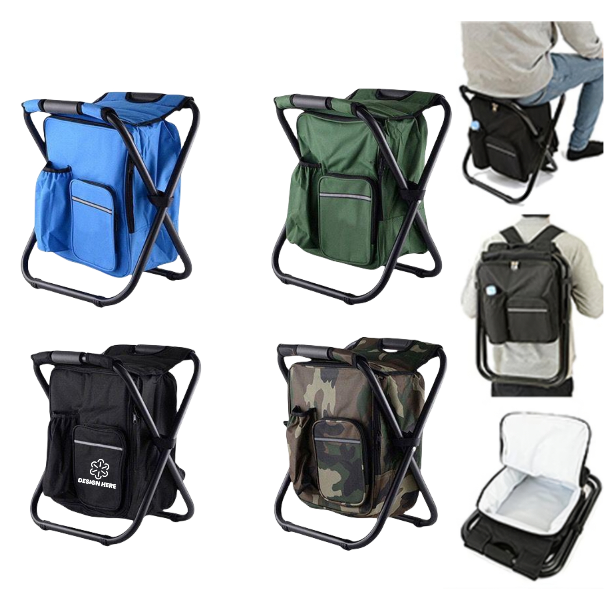 Multifunction Foldable Cooler Stool Insulated Backpack 2