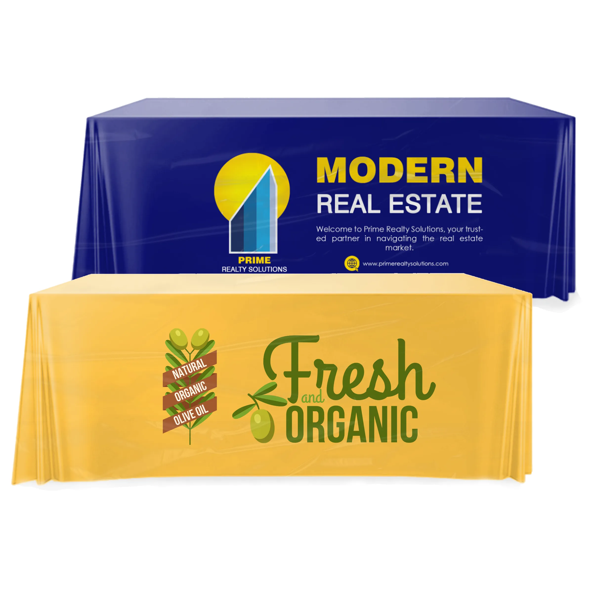 6' Custom Plastic Disposable Table Cover - Full Color 1