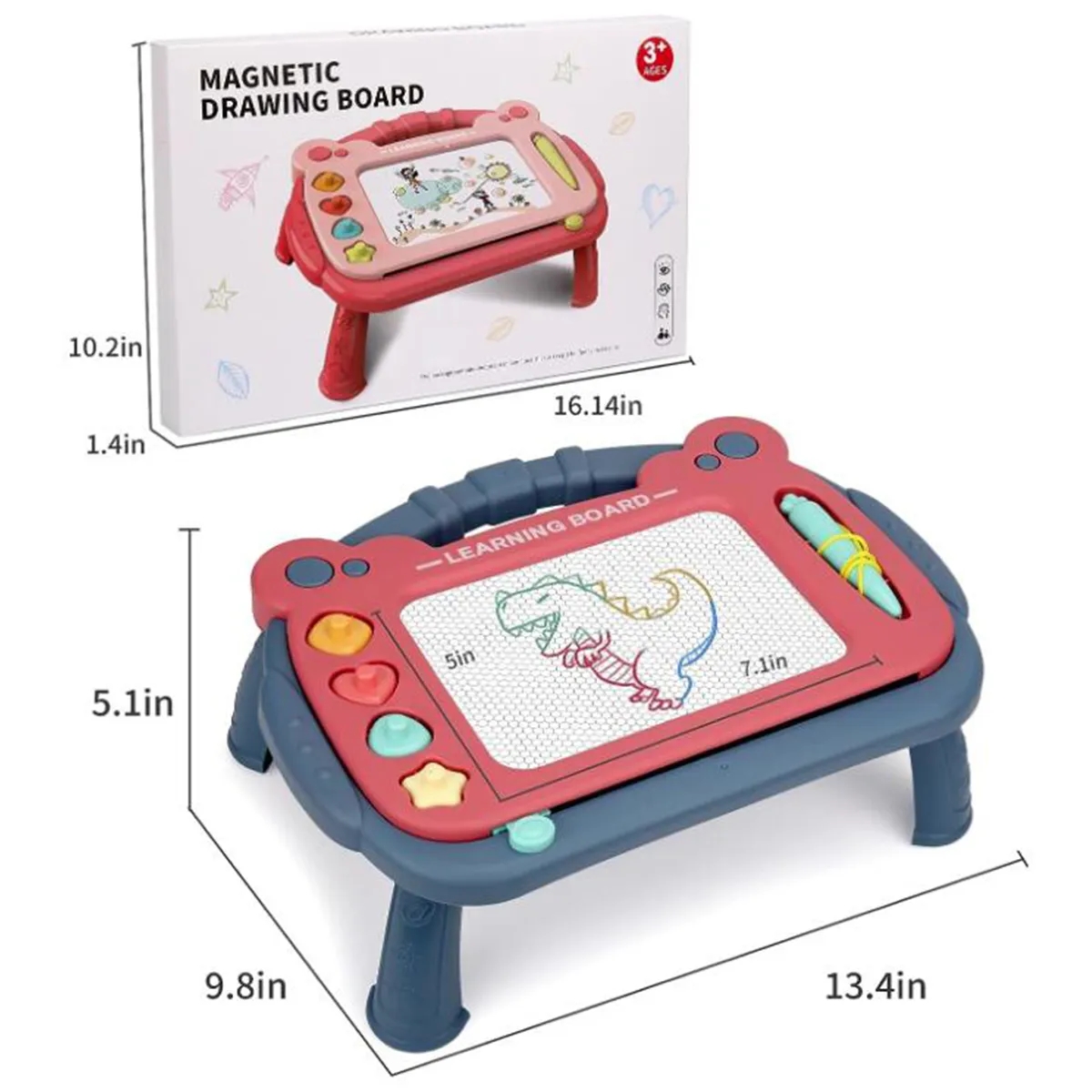 Magnetic Drawing Board, Color Erasable Doodle Writing Pad 3
