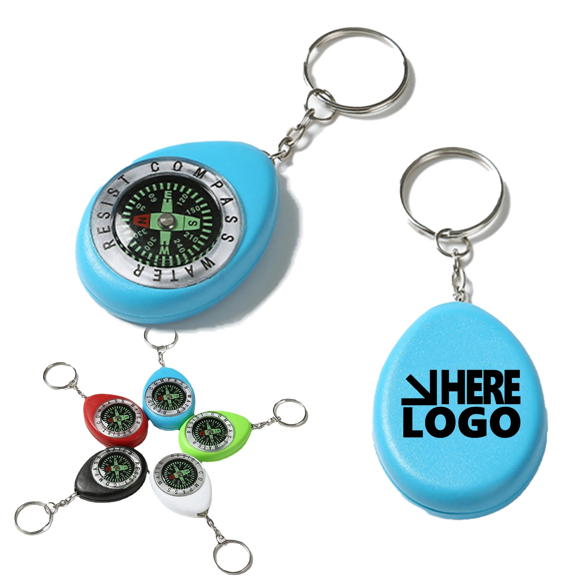 MOQ 100 Luminous Compass Keychain