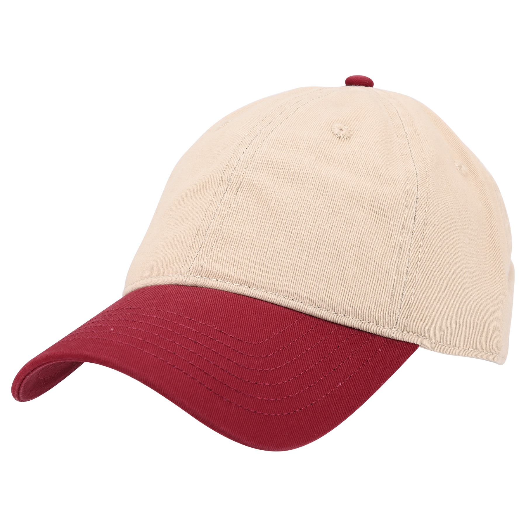 6-Panel Twill Cotton Two Tone Curved Brim Baseball Cap 11