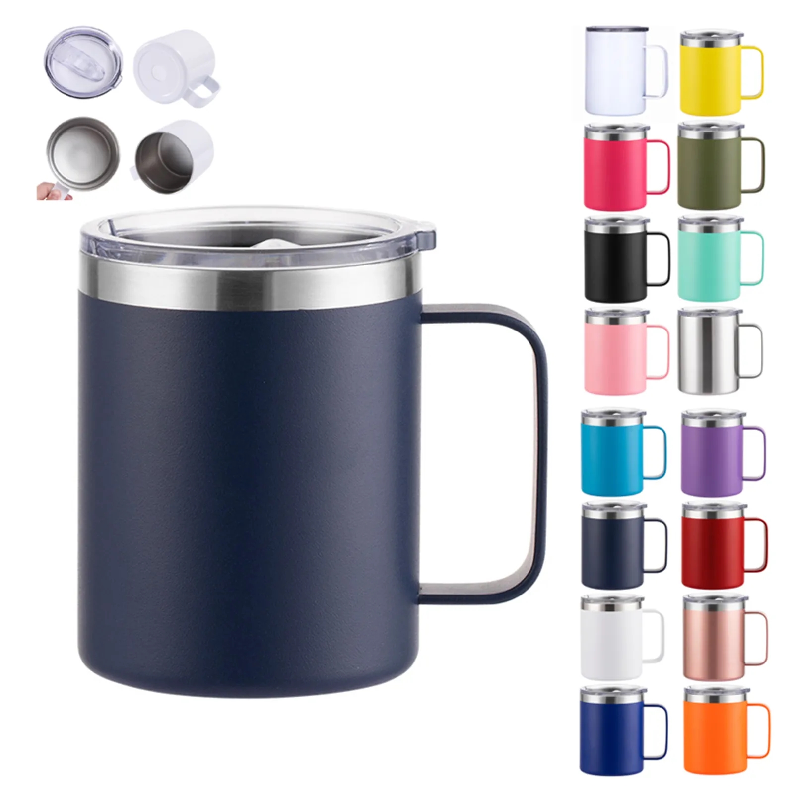 12oz Tumbler Mugs with Lid Handle 7