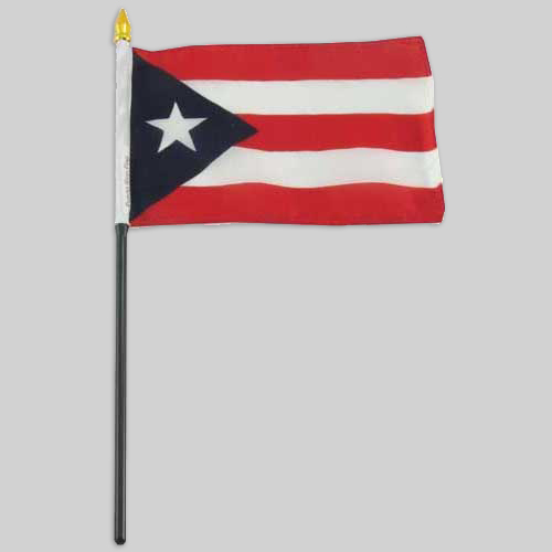 4"x6" Puerto Rico Flag With 10" Pole - Puerto Rican Flag 2