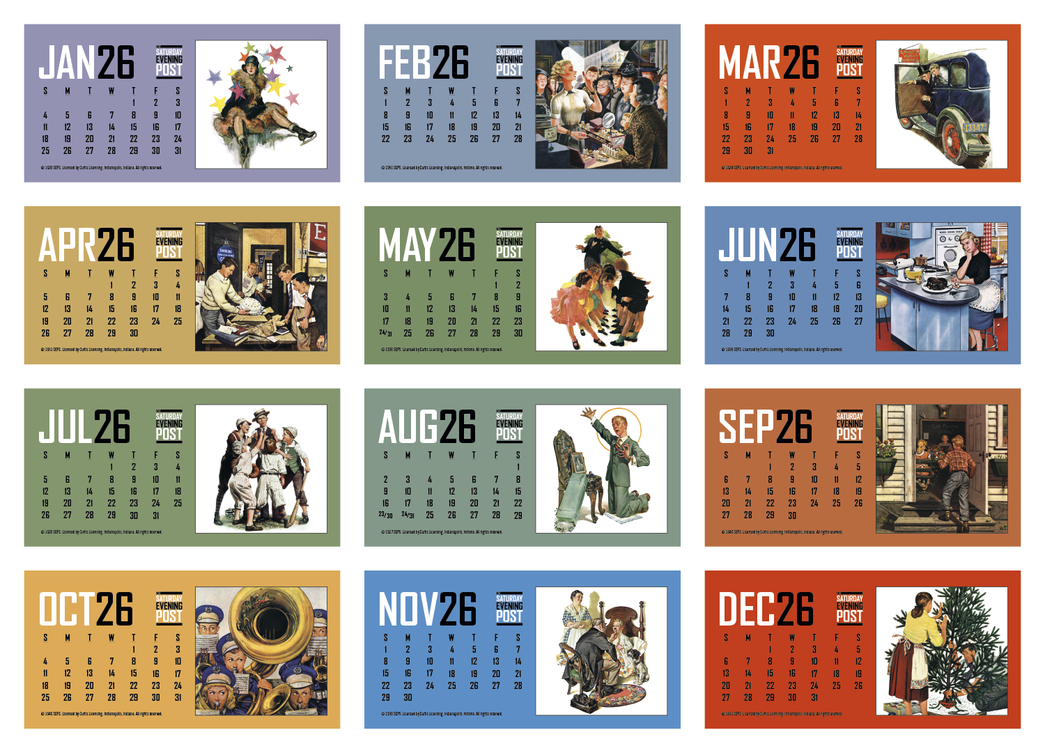 Triumph® Calendars The Saturday Evening Post Desk Calendar 29