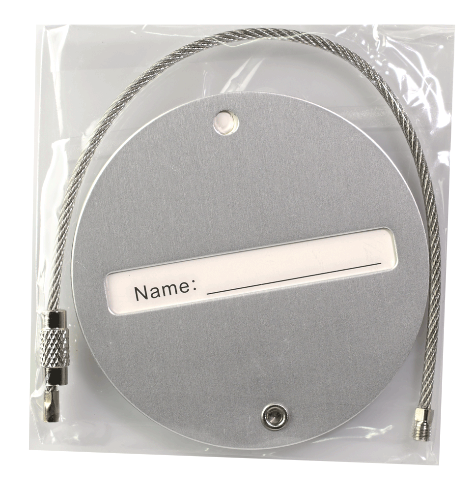 Texture Tone® Aluminum Round Luggage Tag 1