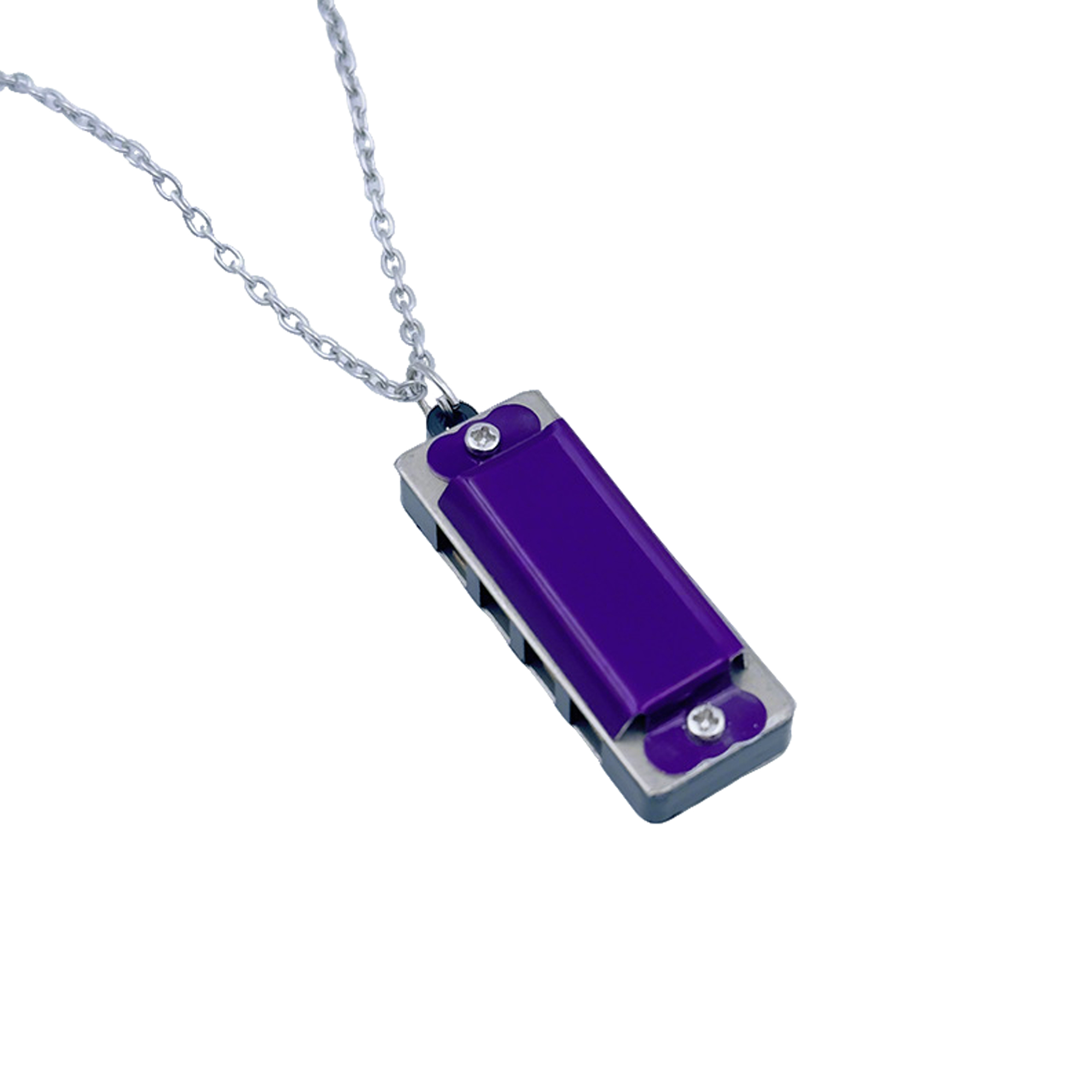 Mini Harmonica Necklace With Metal Chain Four Hole Eight Tone 6