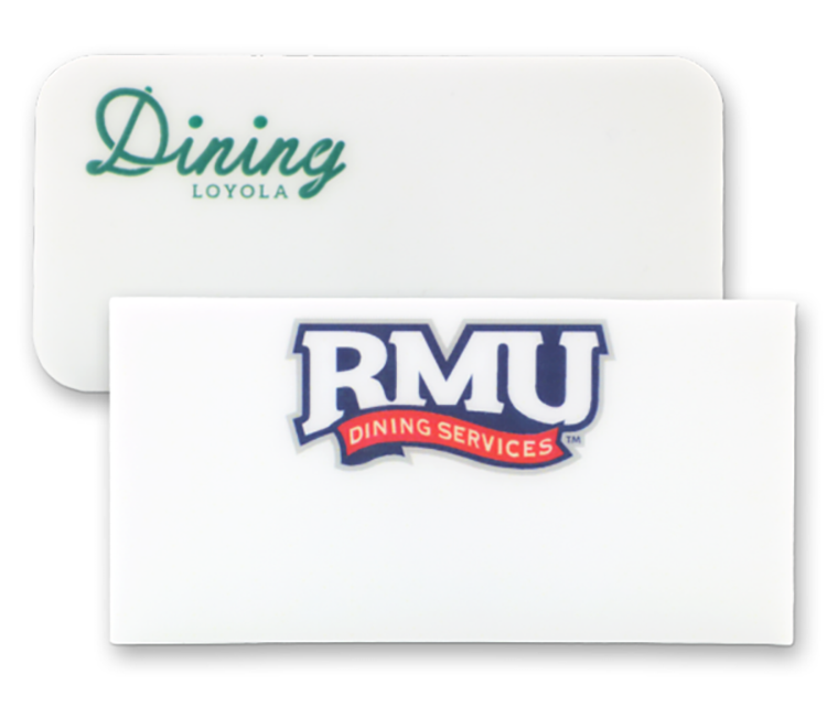 1.5" x 3" White Plastic Reusable Badge 5