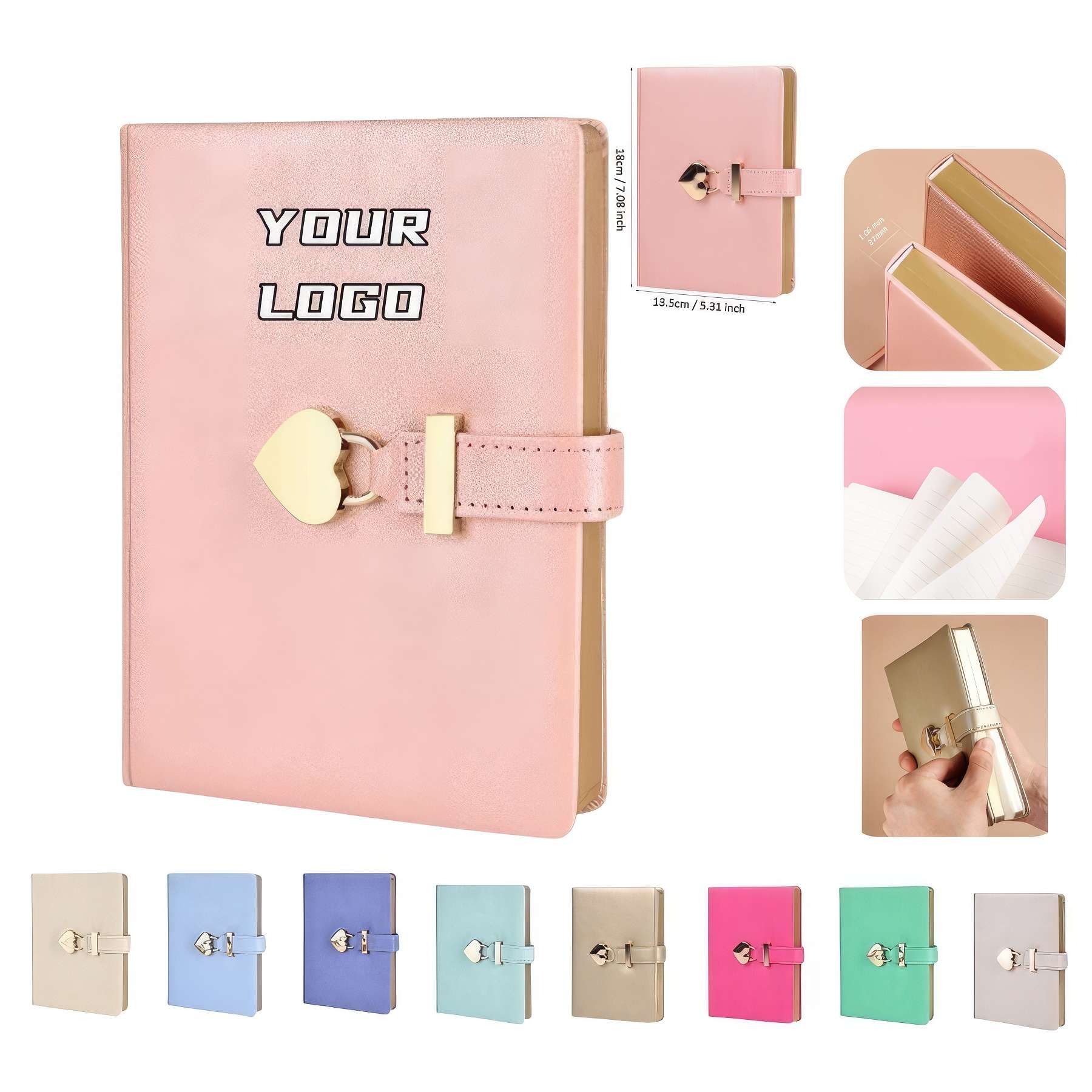 PU Leather Thickened B6 Notebook with Lock 2
