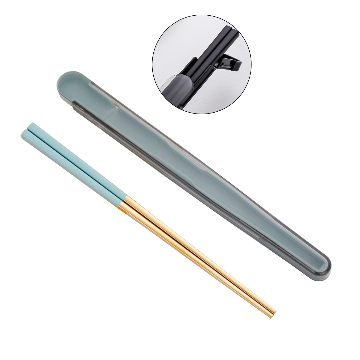 304 stainless steel portable chopstick box student set 4
