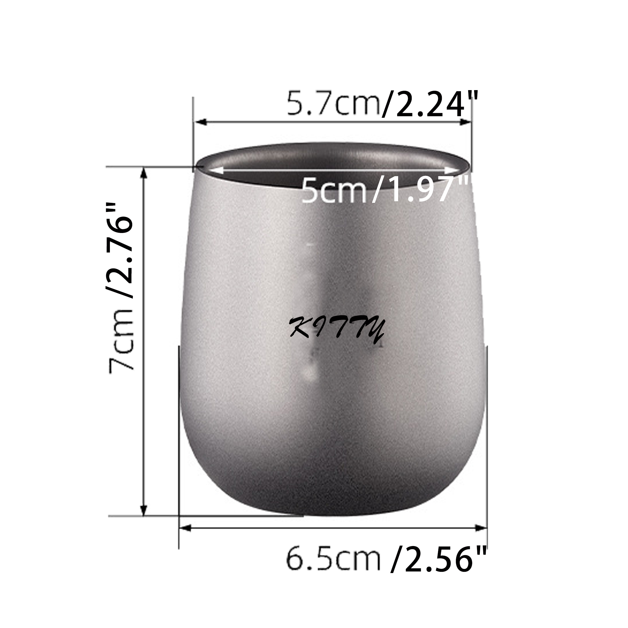 Pure Titanium Double-Layer Anti-Scald Goose Egg-Shaped Cup 2