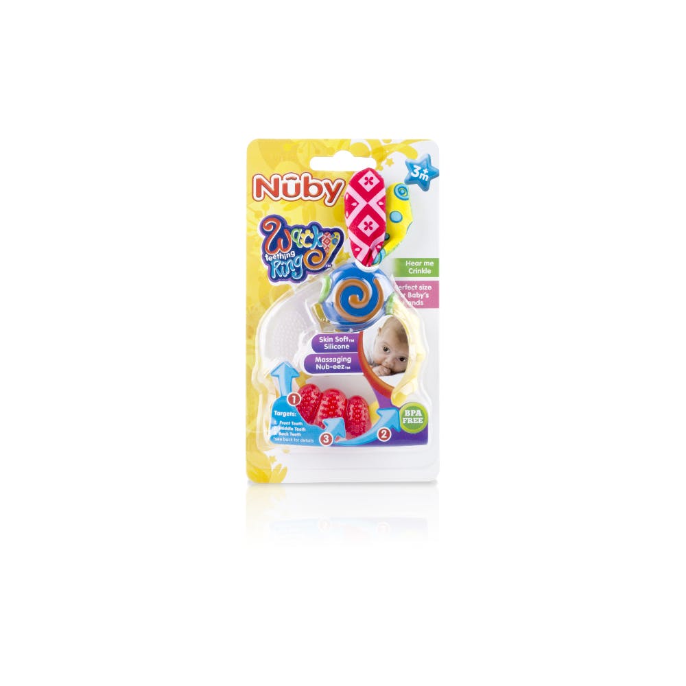 Nuby Wacky Teething Rings - BPA Free Silicone 3+ Months 2