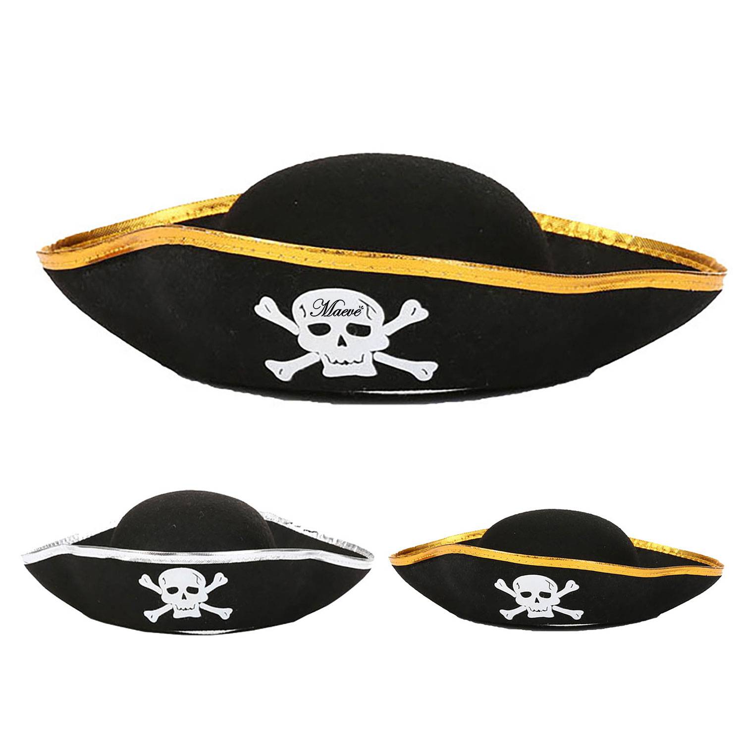 Adult Costume Masquerade Vintage Tricorn Pirate Hat