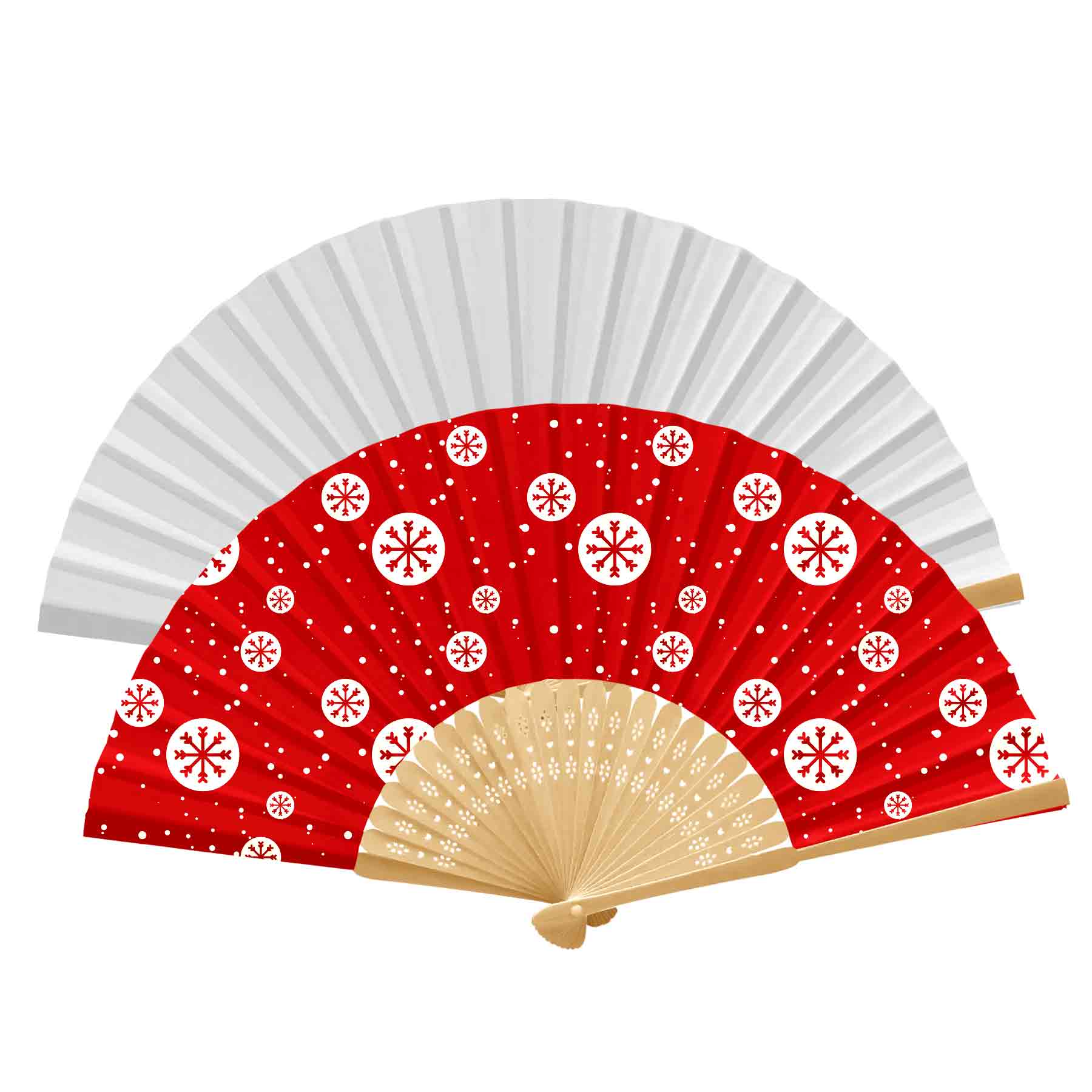Handheld Foldable Full Color Bamboo Paper Fan 8