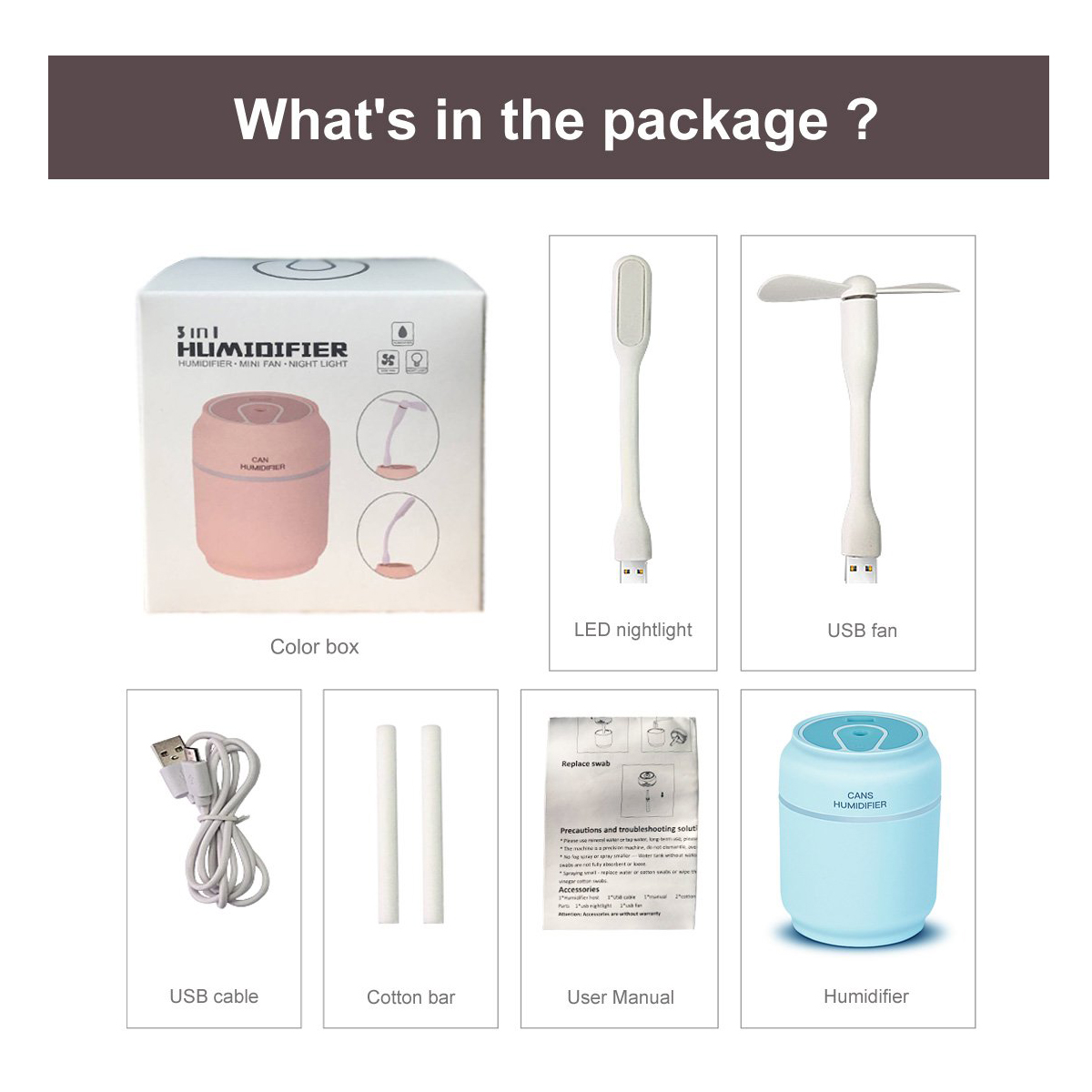 3 in 1 USB Mini Can Air Humidifier 6