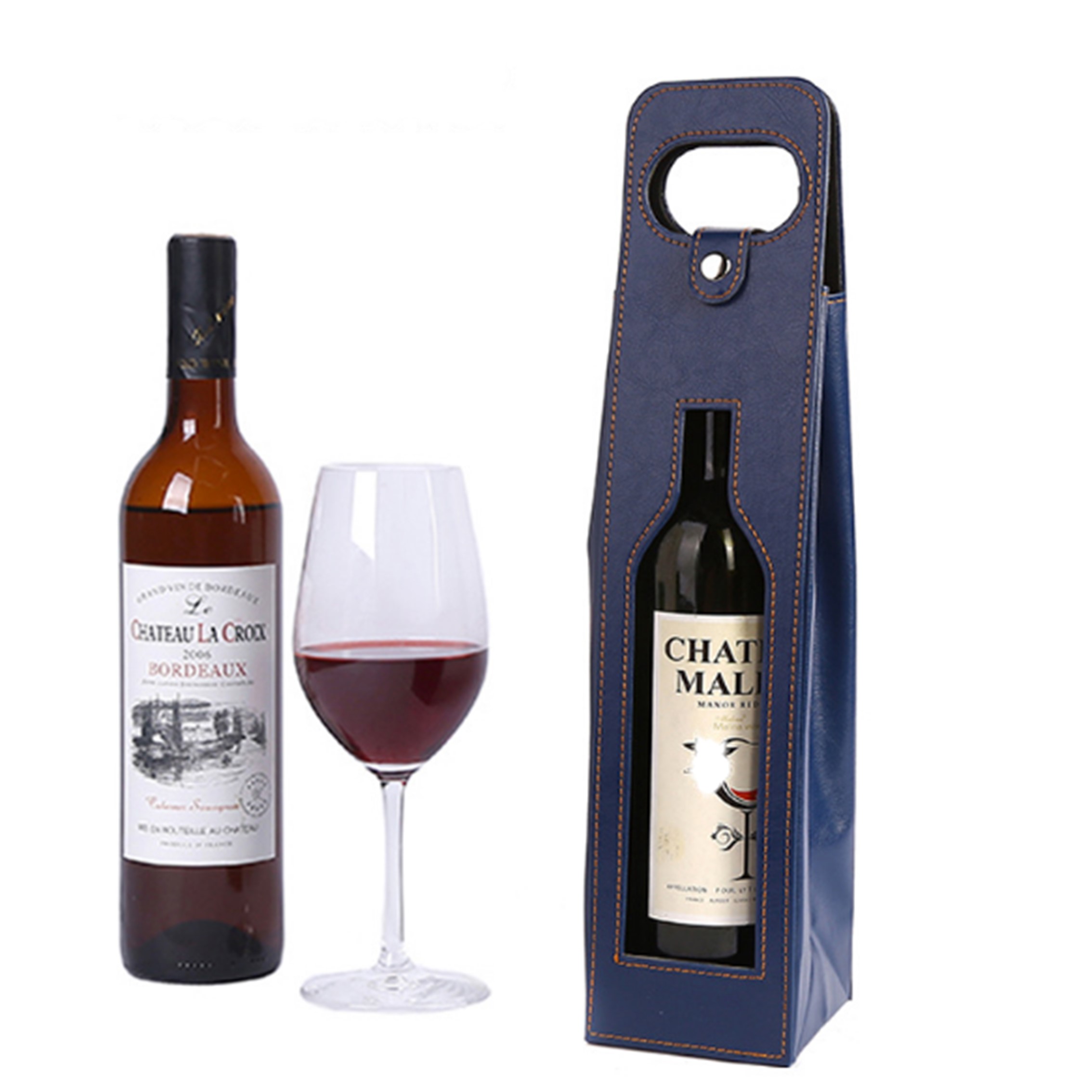 Portable Wine Tote Holders/Wine Bottle Protector, custom tote bag with logo imprint 4