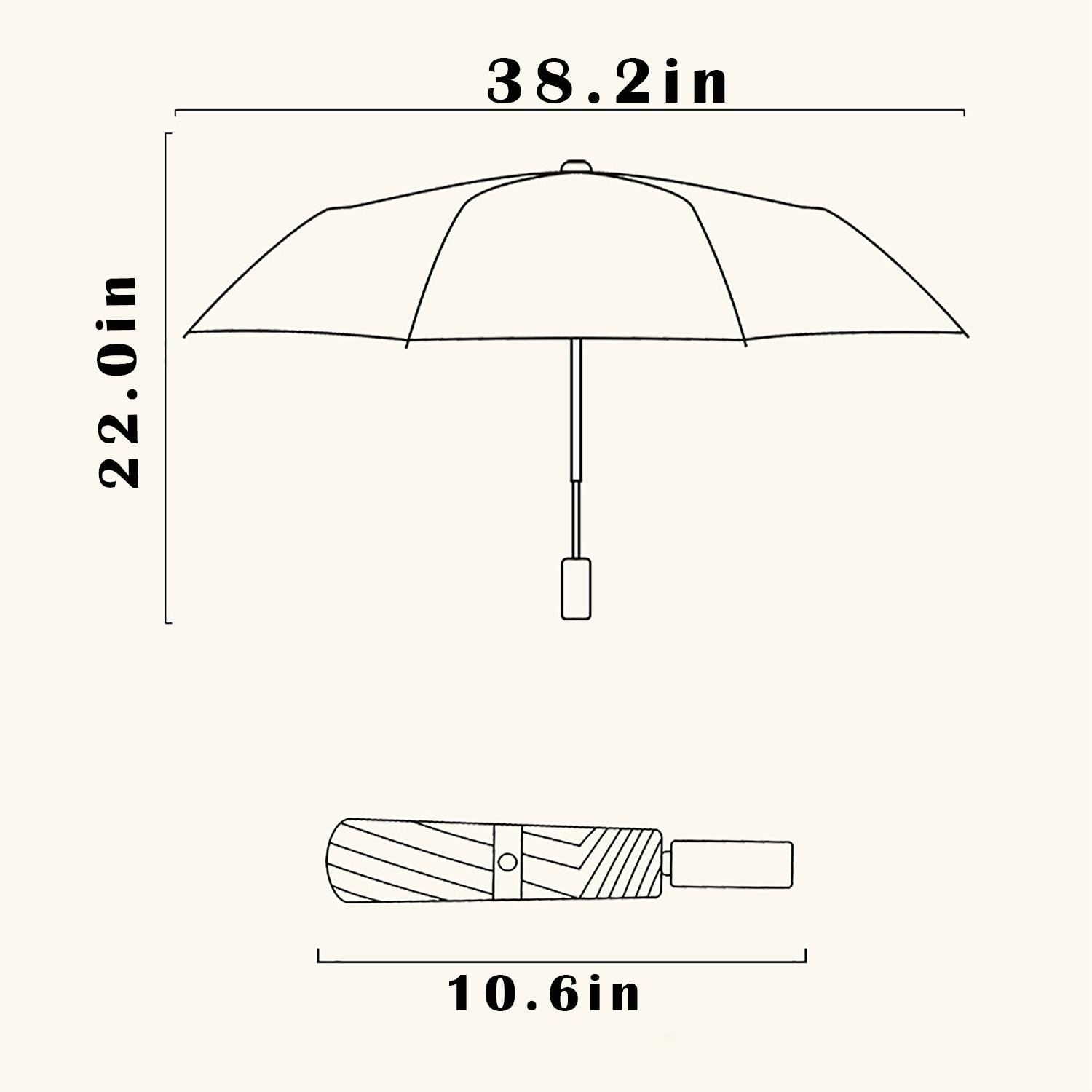 8-Rib Cartoon Black And White Cat Automatic Umbrella 3