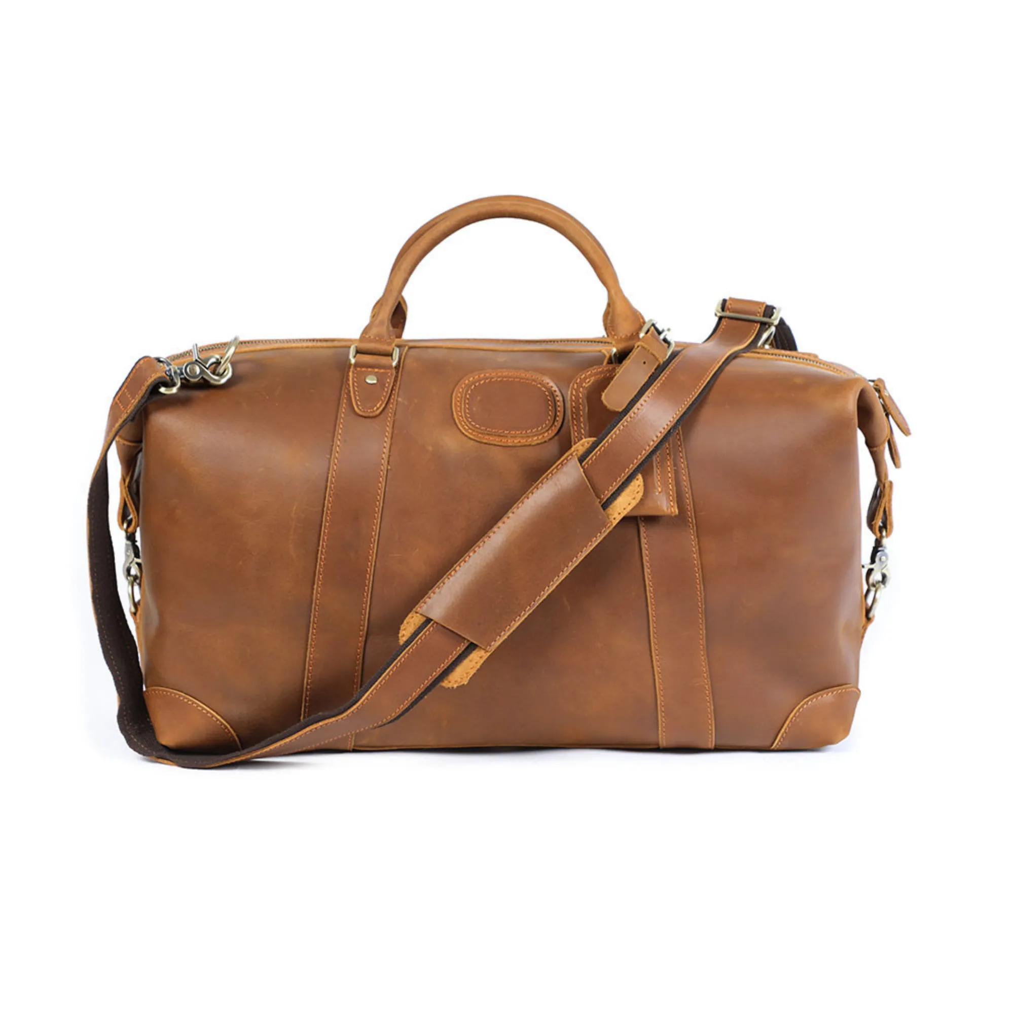 Vintage Top-Grain Crazy Horse Leather Travel Bag & Luggage 2