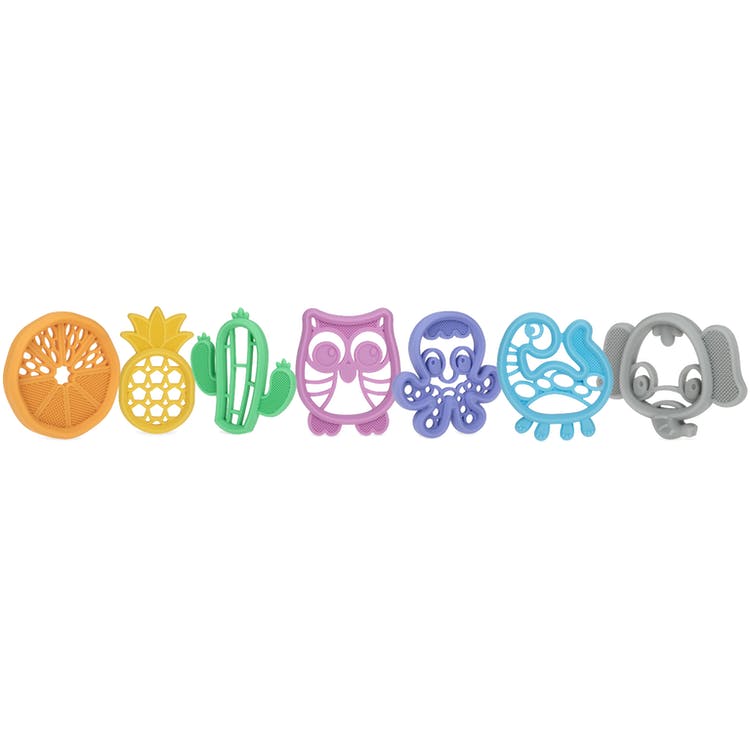 Nuby Silicone Teethers with Massaging Bristles - 3M+ Assorted Designs 1