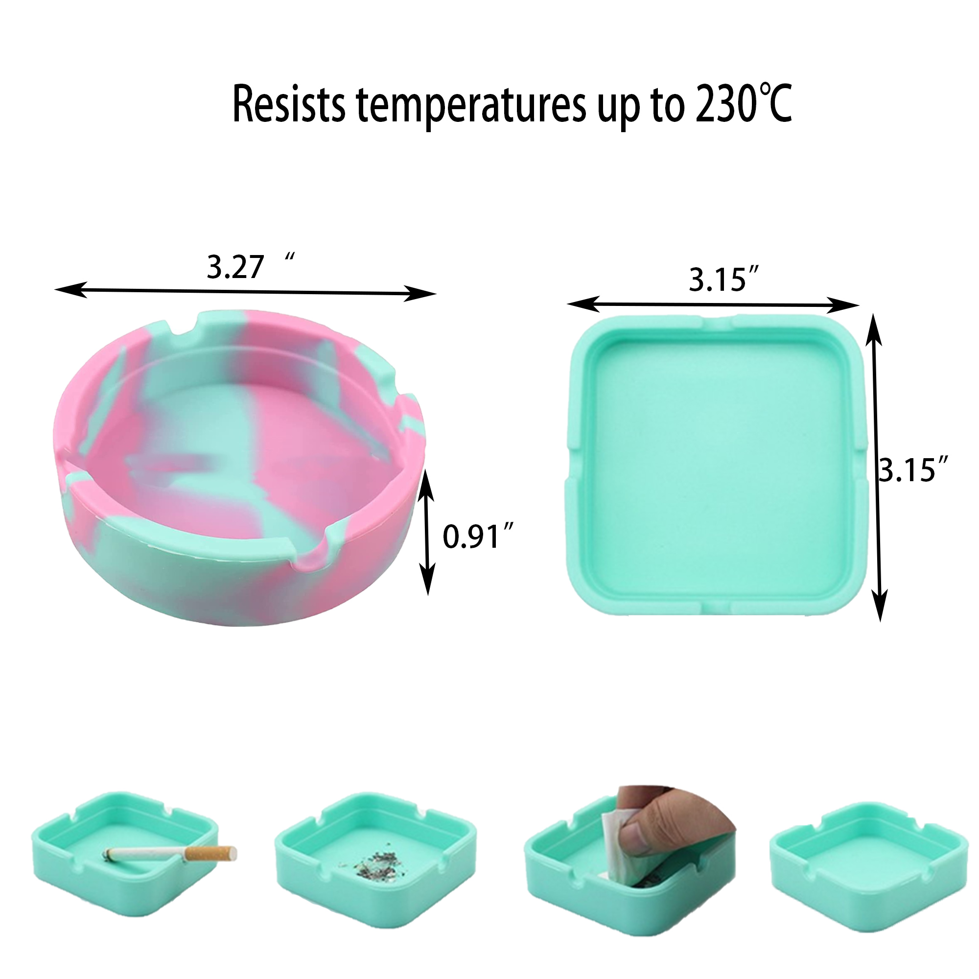 Silicone Rubber Heat Resistant Ashtray 4