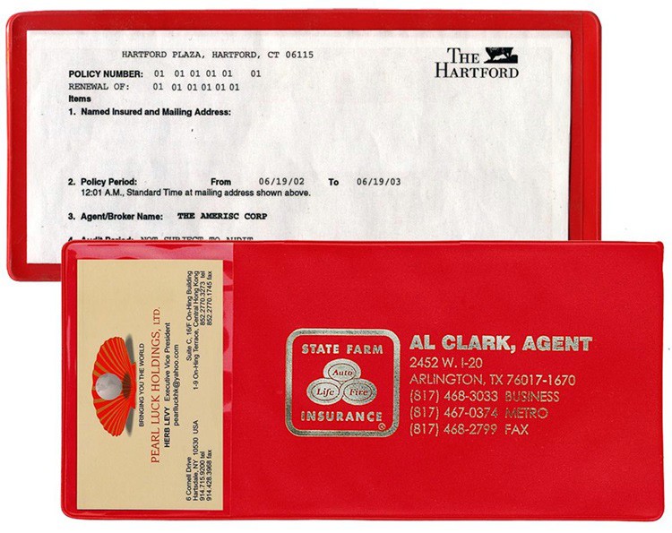 Large Policy Holder with Extra Pocket (open on short side) 7