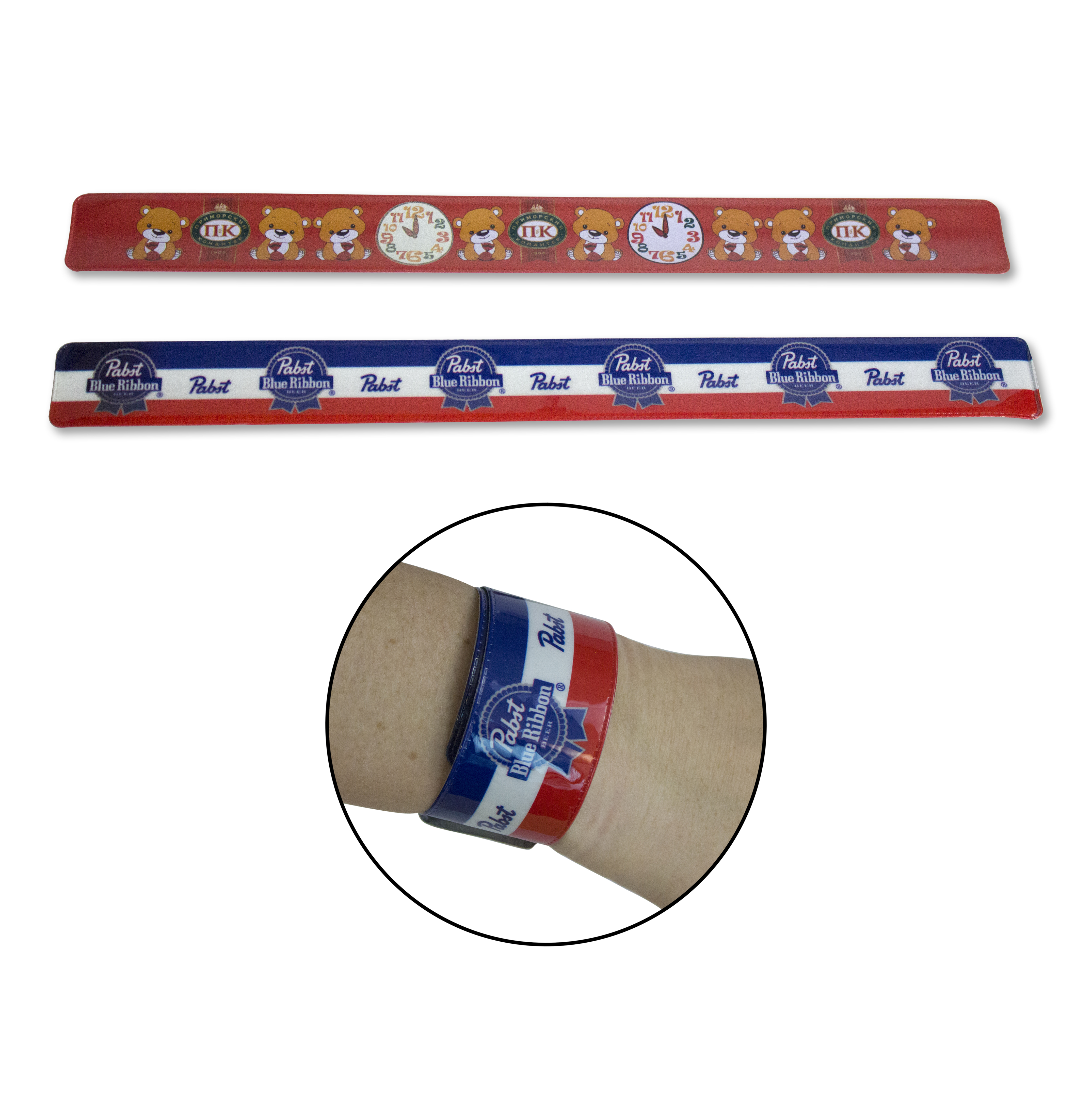 Vinyl Slap (Large) Bracelet with CMYK logo