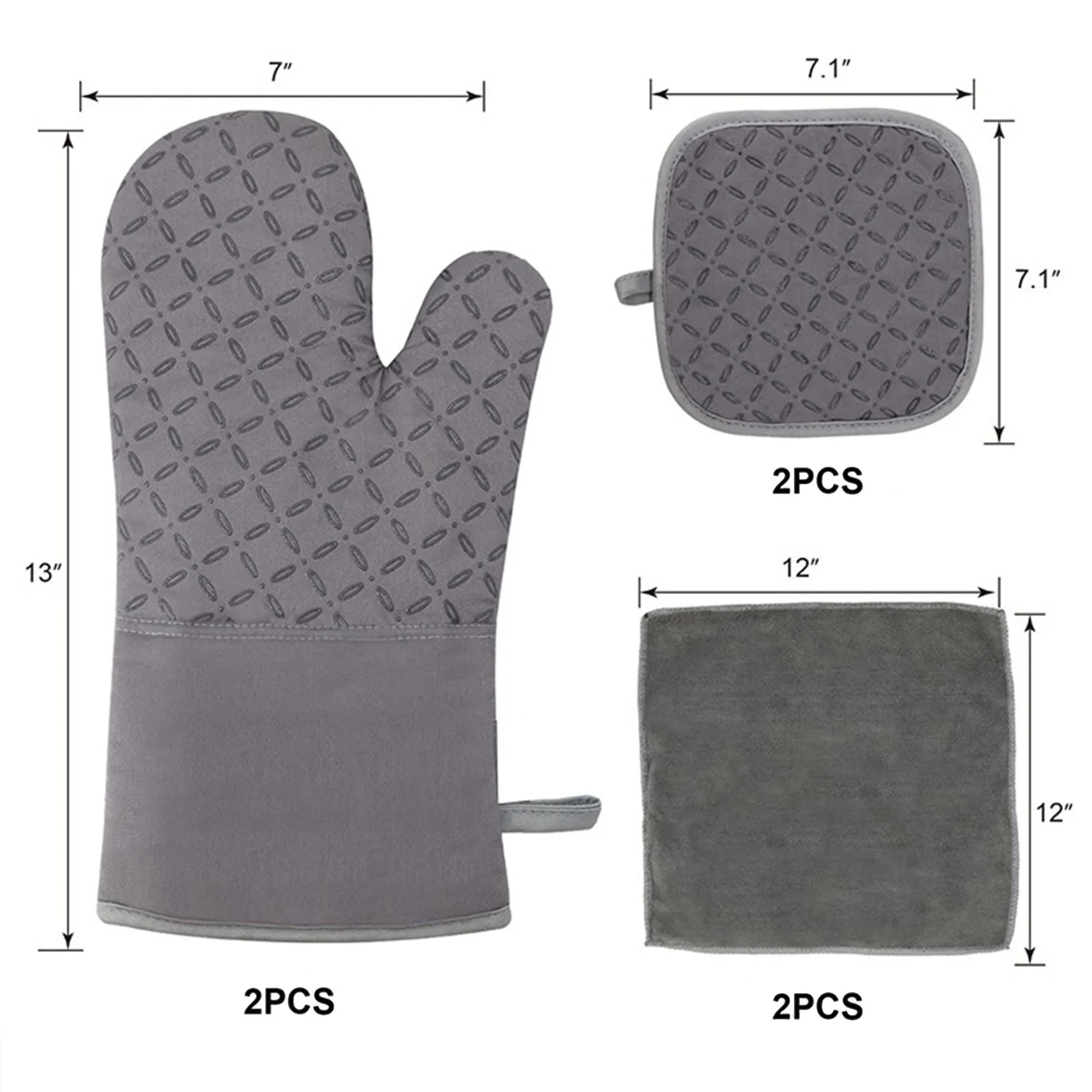 Oven Mitts and Pot Holders Set 2