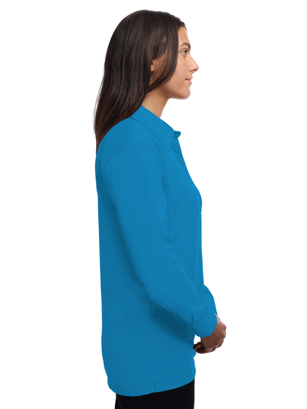 Blue Generation - Women's Pocketless Long Sleeve Poplin Shirt 24