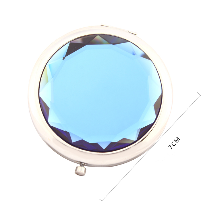 Folding Crystal Round Cosmetic Mirrors--2.76"*2.76" 3