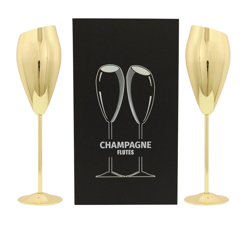 Custom 7 oz Stainless Steel Champagne Flutes Set of 2 10