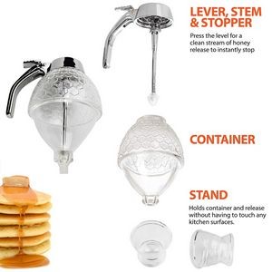 8oz Down Flow Honey Syrup Dispenser Bottle With Easy Press 11