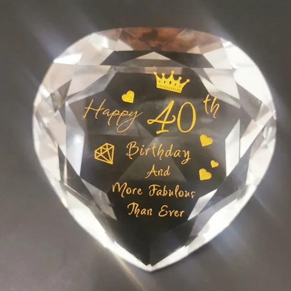 Wedding Anniversary Crystal Heart Shaped Paperweight 3