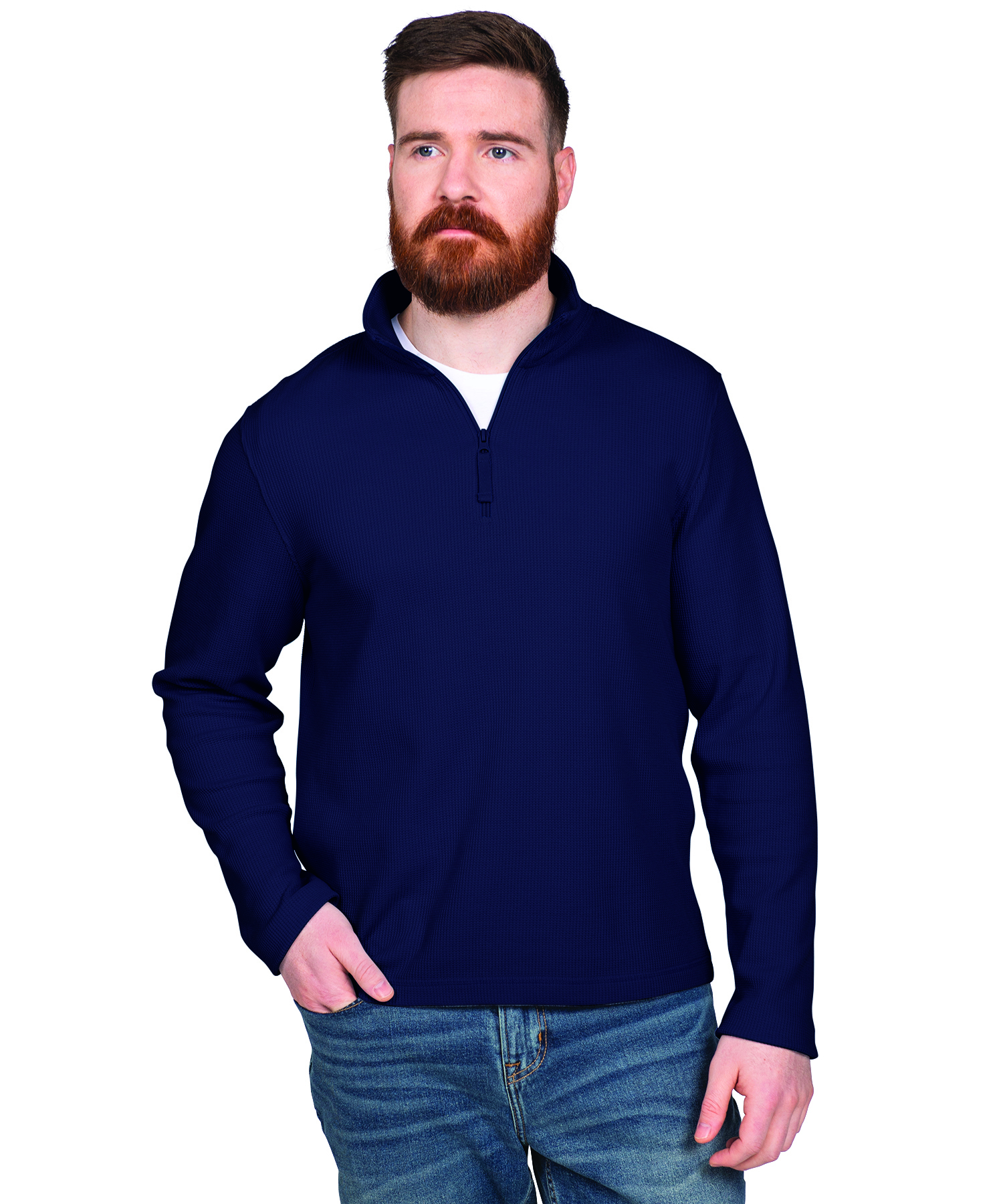 Men's Lightweight Waffle Quarter Zip Pullover 5