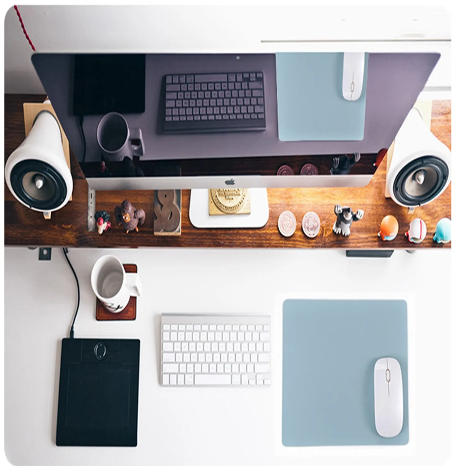 PVC Waterproof Double Sided Leather Mouse Pad 2