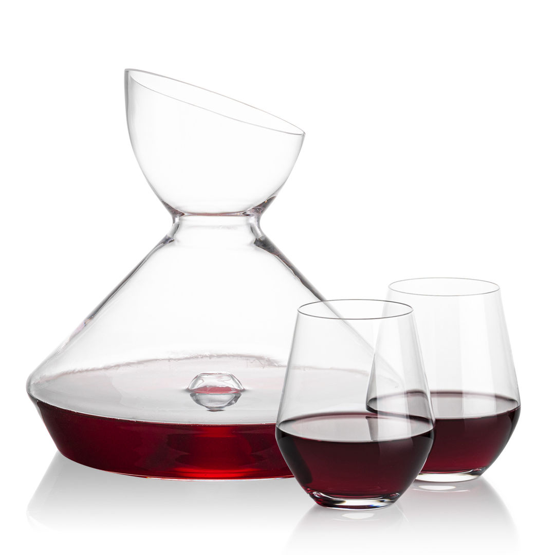 Woodbury Carafe & Reina Stemless Wine 2