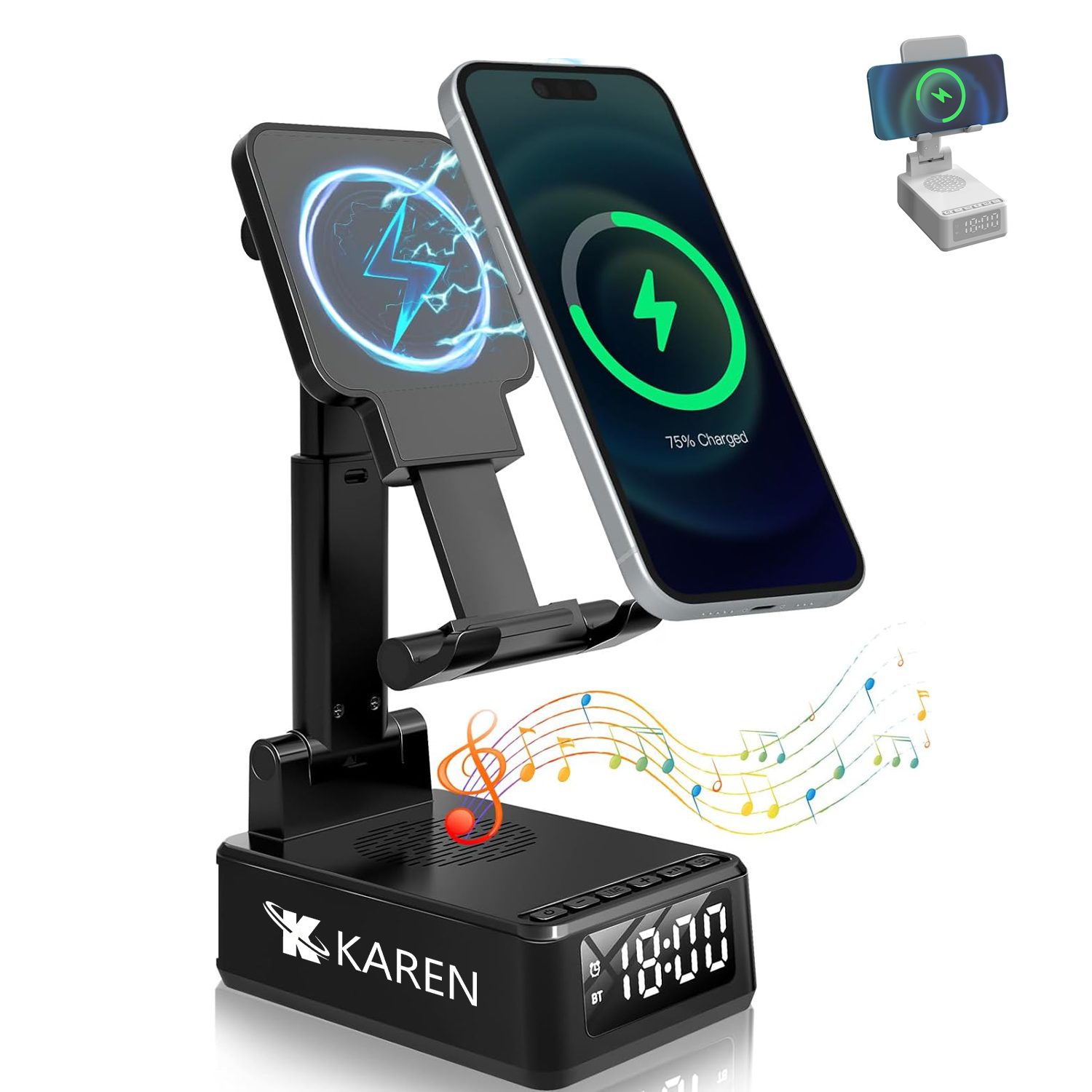 Cell Phone Stand with Wireless Bluetooth Speaker 2