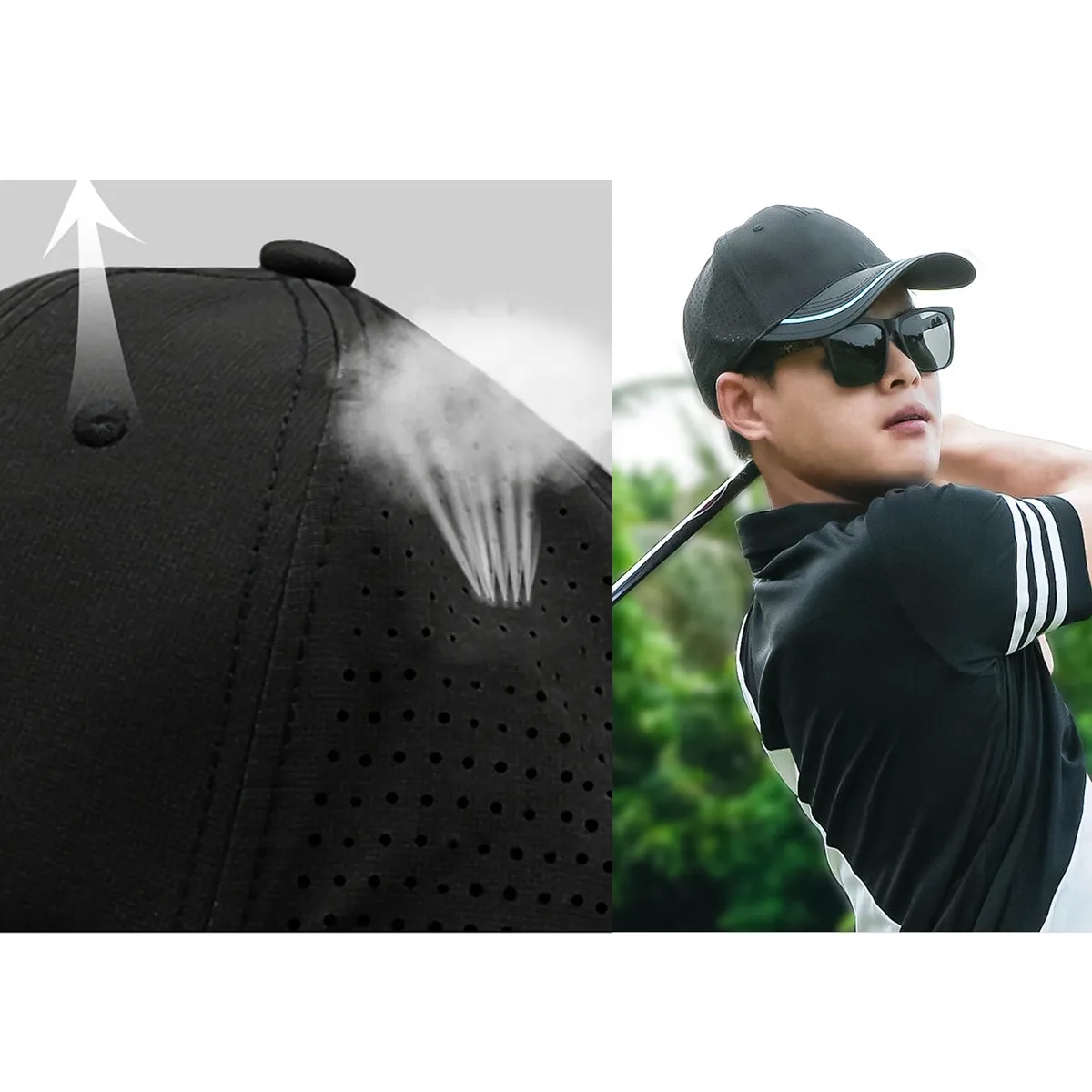 Sun Protection Lightweight Perforated Breathable Golf Cap 4